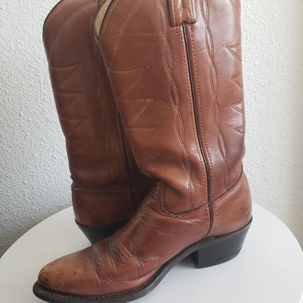 HH Double H Western Cowboy Rodeo Farm Leather Boots